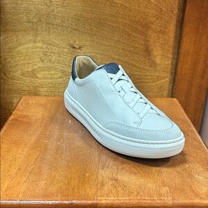 Johnston & Murphy White and Navy Sneakers